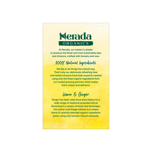 Nerada Organic Lemon & Ginger Tea Bags 40 pack - 60g