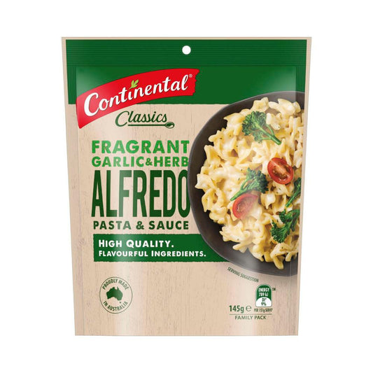 Continental Alfredo With Garlic & Herb Family Pasta & Sauce - 145g