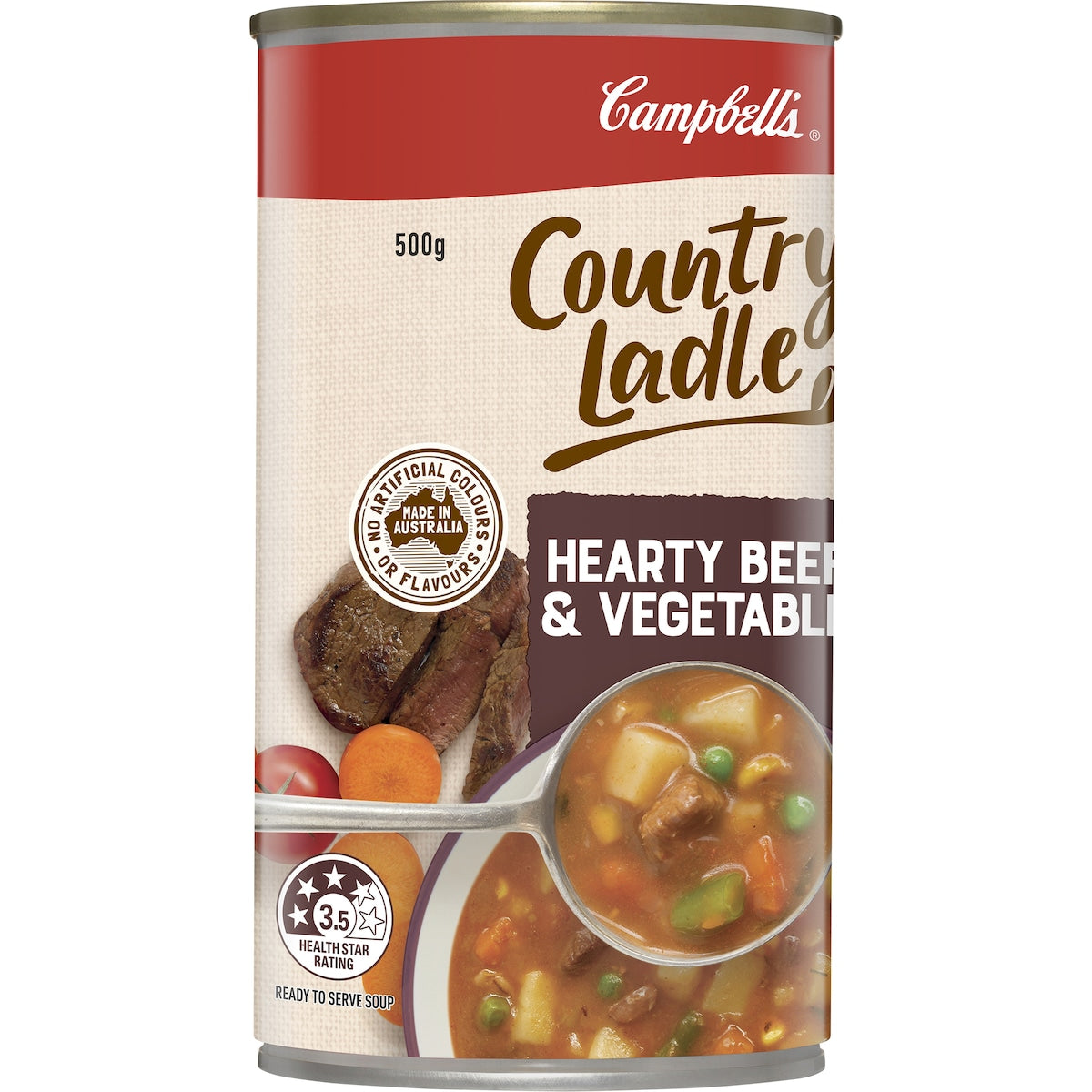 Campbells Country Ladle Soup Hearty Beef & Vegetable 500g