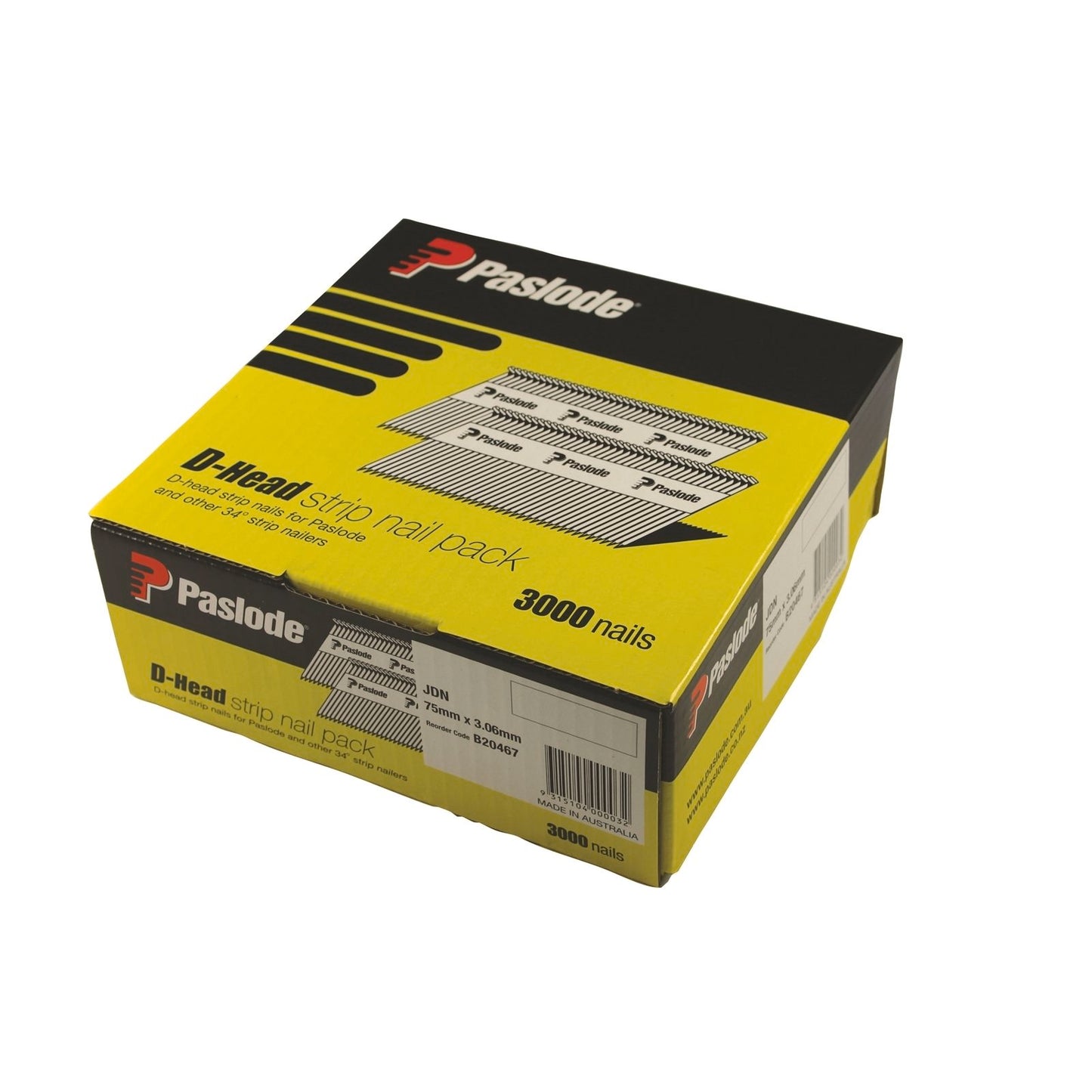 Paslode D Head Pneumatic Nails - 75mm - 3000 Pack