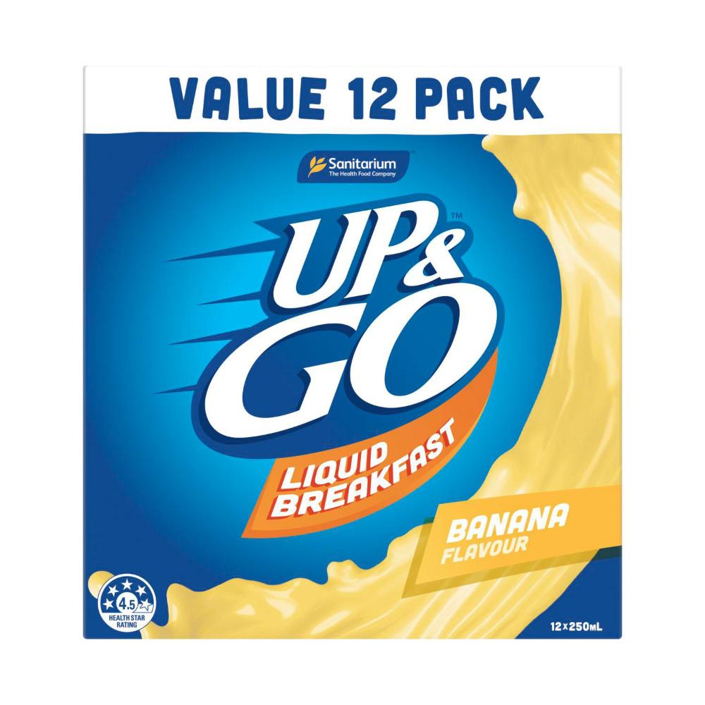 Sanitarium Up&go Liquid Breakfast Fridge Banana 12x250ml - 3L