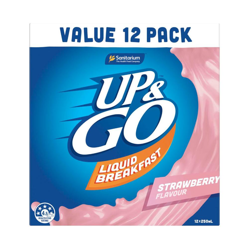 Sanitarium Up&go Liquid Breakfast Fridge Pack Strawberry 12x250ml - 3L
