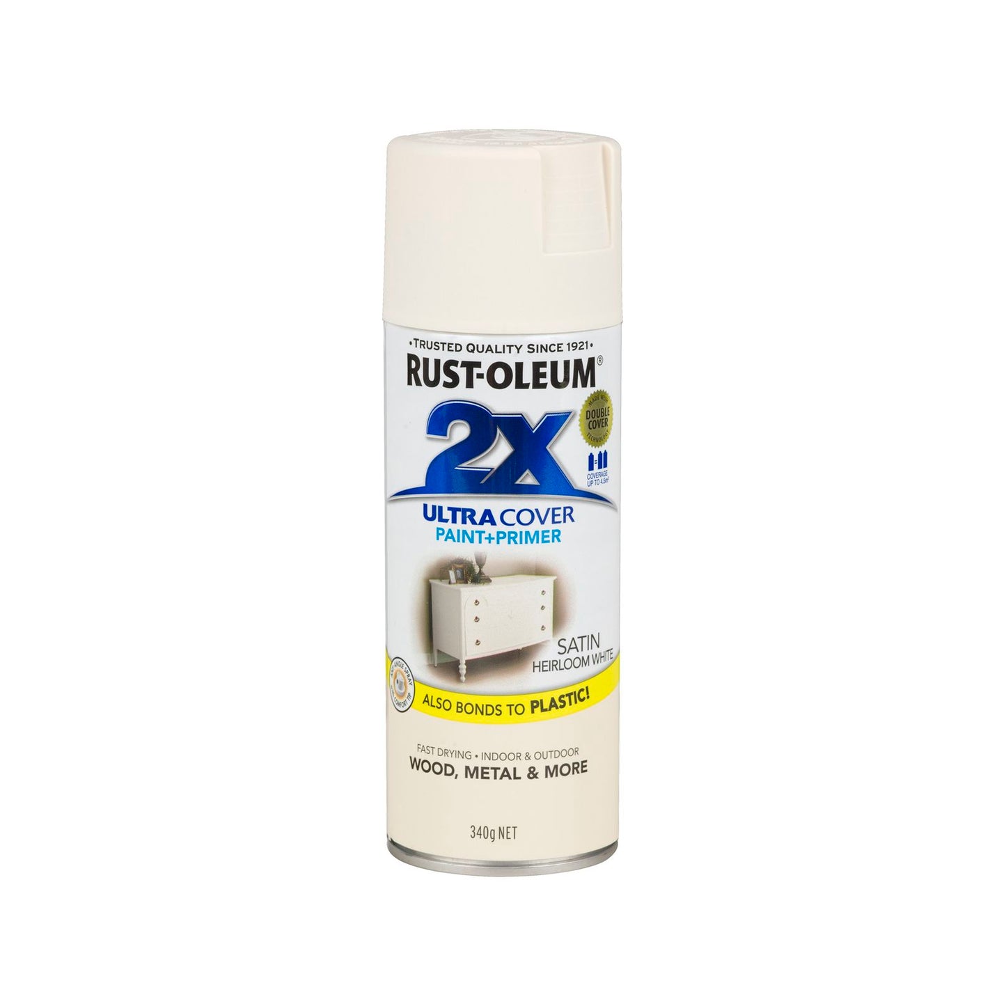 Rust-Oleum 2X Ultra Cover Satin Spray Paint - 340g - Heirloom White