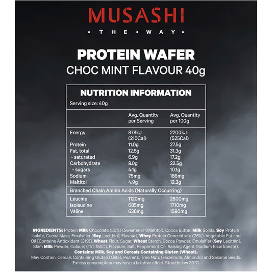 Musashi Wafer Protein Bar Chocolate Mint 40g
