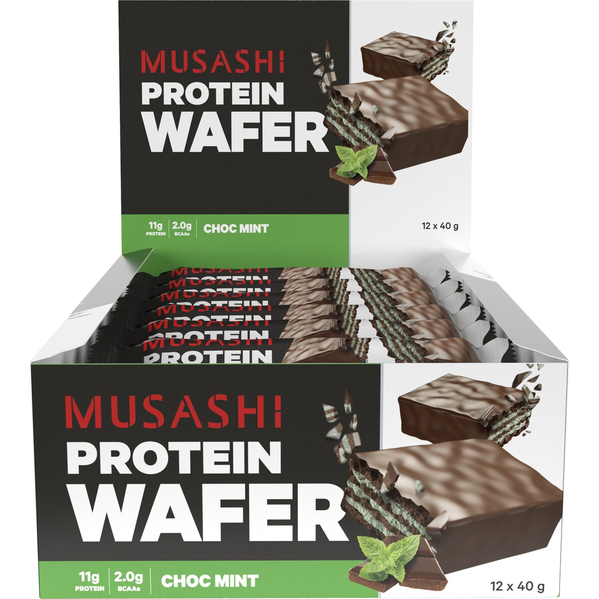 Musashi Wafer Protein Bar Chocolate Mint 40g