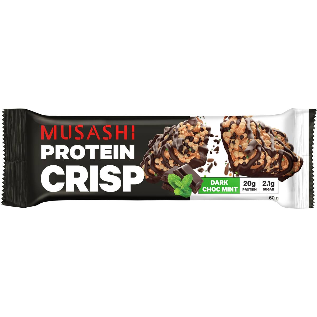 Musashi Crisp Protein Bar Dark Chocolate Mint 60g