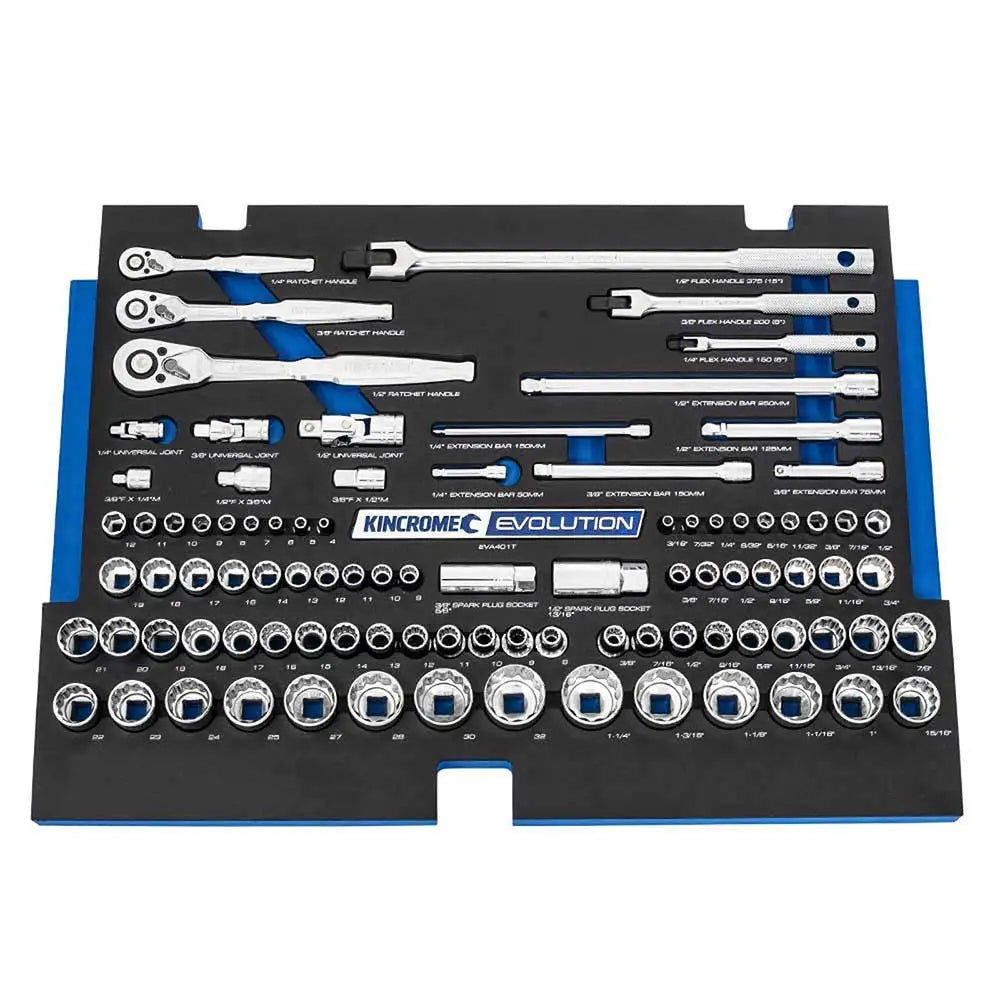 KINCROME Evolution Eva Tray 92 Piece Sockets and Accessories EVA401T