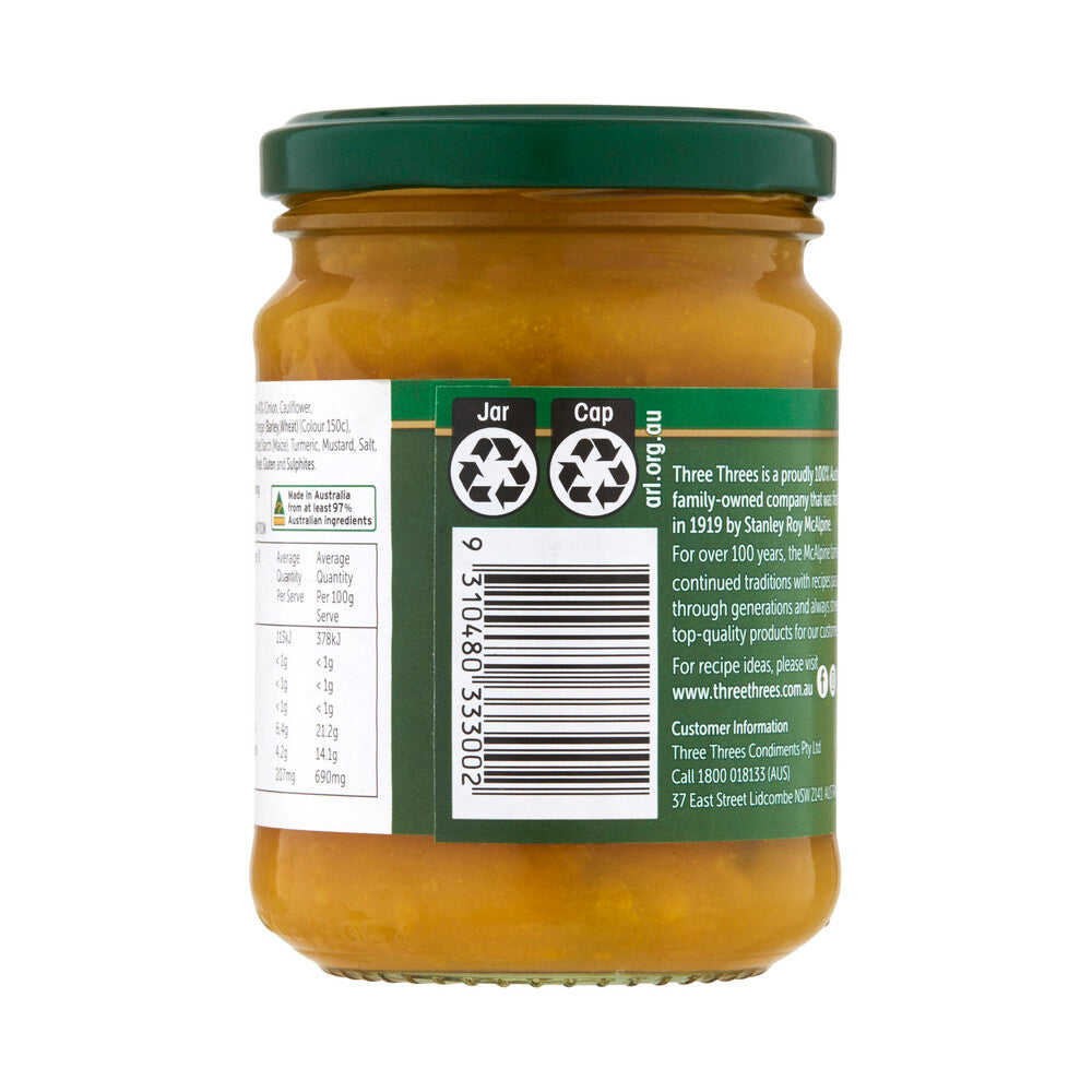 Three Threes Sweet Mustard Pickles - 250g