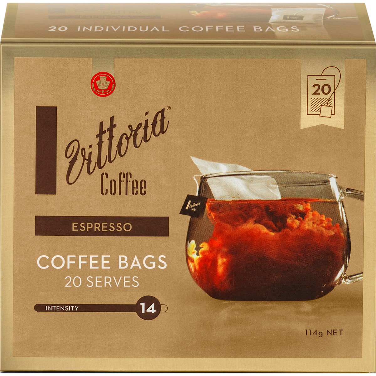 Vittoria Coffee Bags Espresso 20 Pack