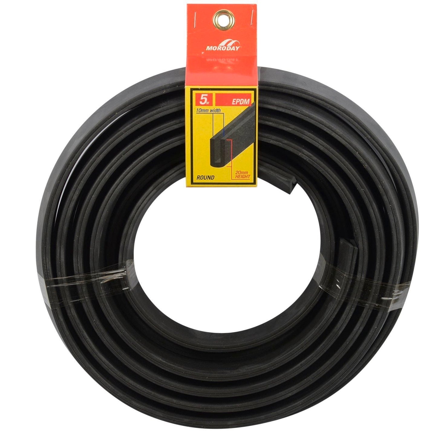Moroday Black Round Bottom Rubber Roll - 10x20mm - 3m