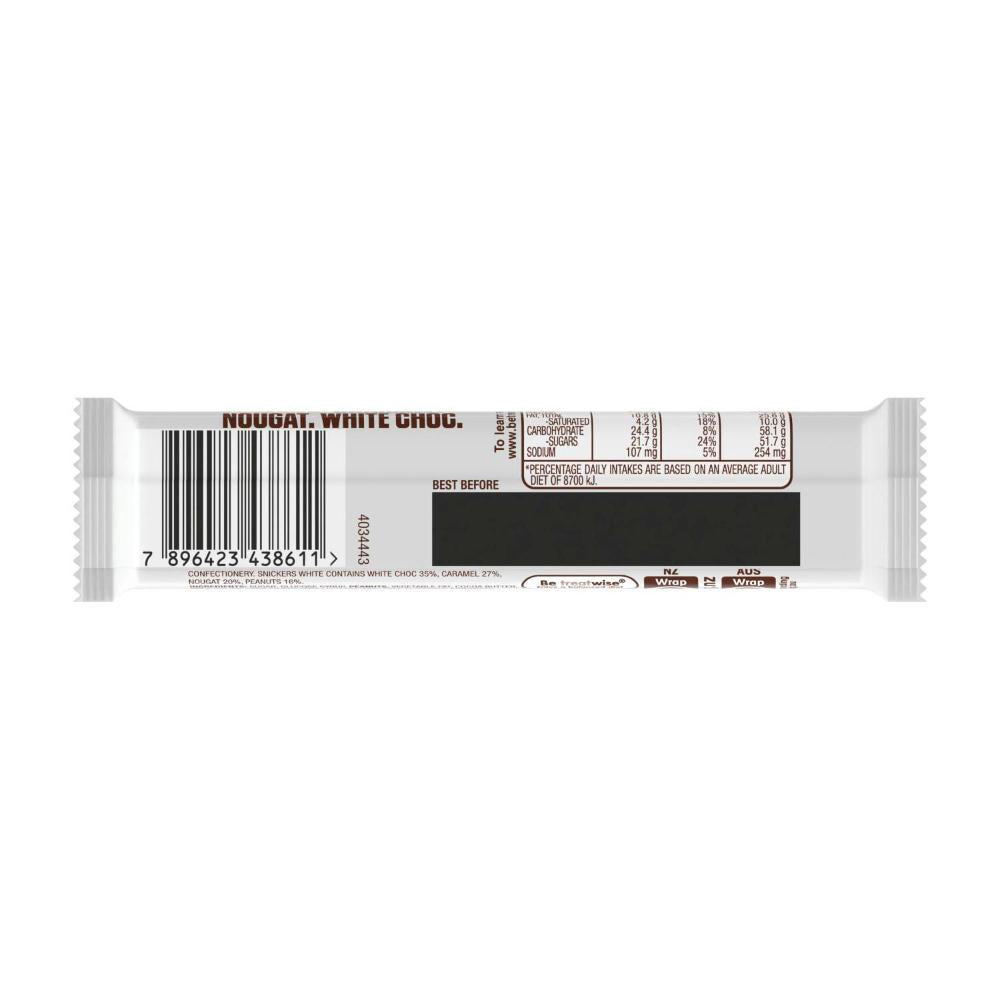 Snickers White Chocolate Bar Peanuts Caramel - 42g