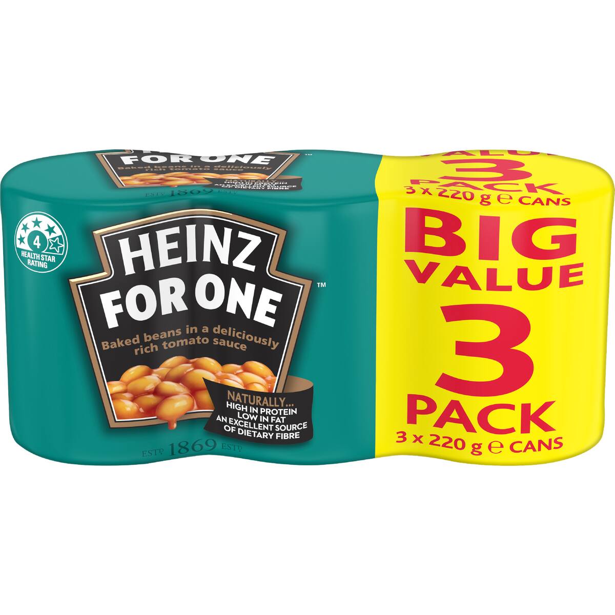 Heinz Baked Beans In Tomato Sauce Canned 220g X 3 Pack