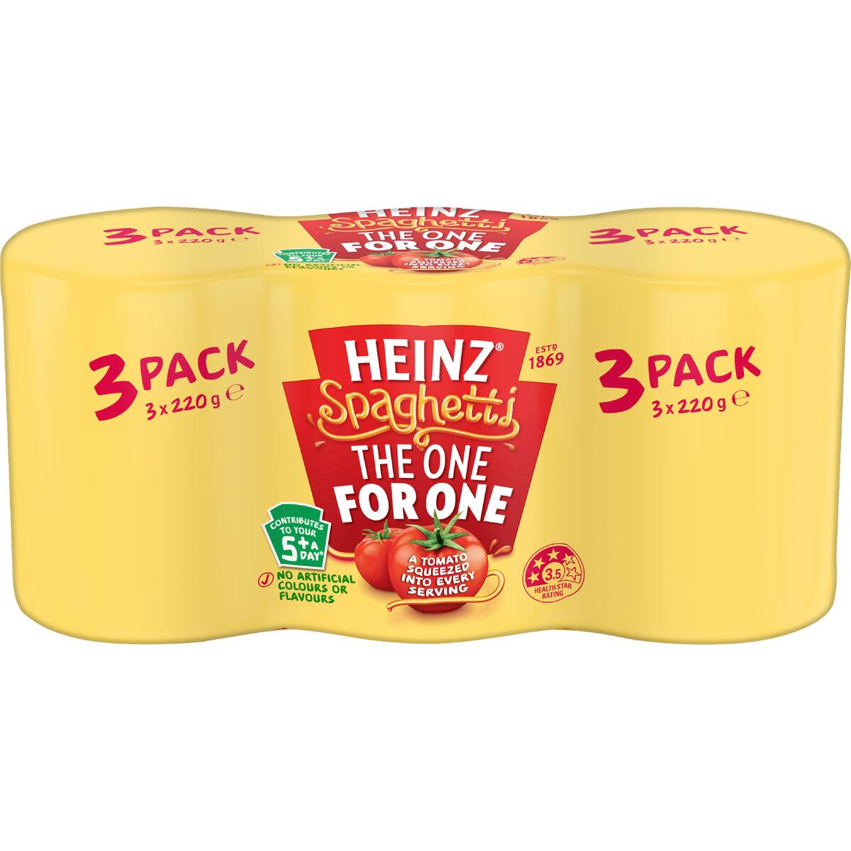 Heinz Spaghetti In Tomato Sauce Canned 220g X 3 Pack