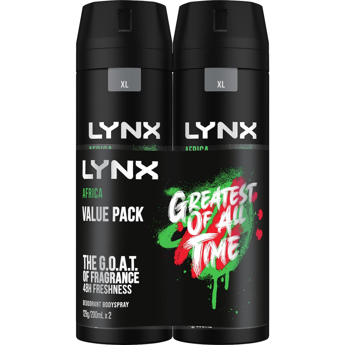 Lynx Deodorant Body Spray Africa 200ml X 2 Pack
