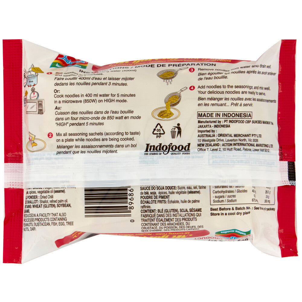 Indomie Mi Goreng Hot & Spicy Instant Noodles - 80g