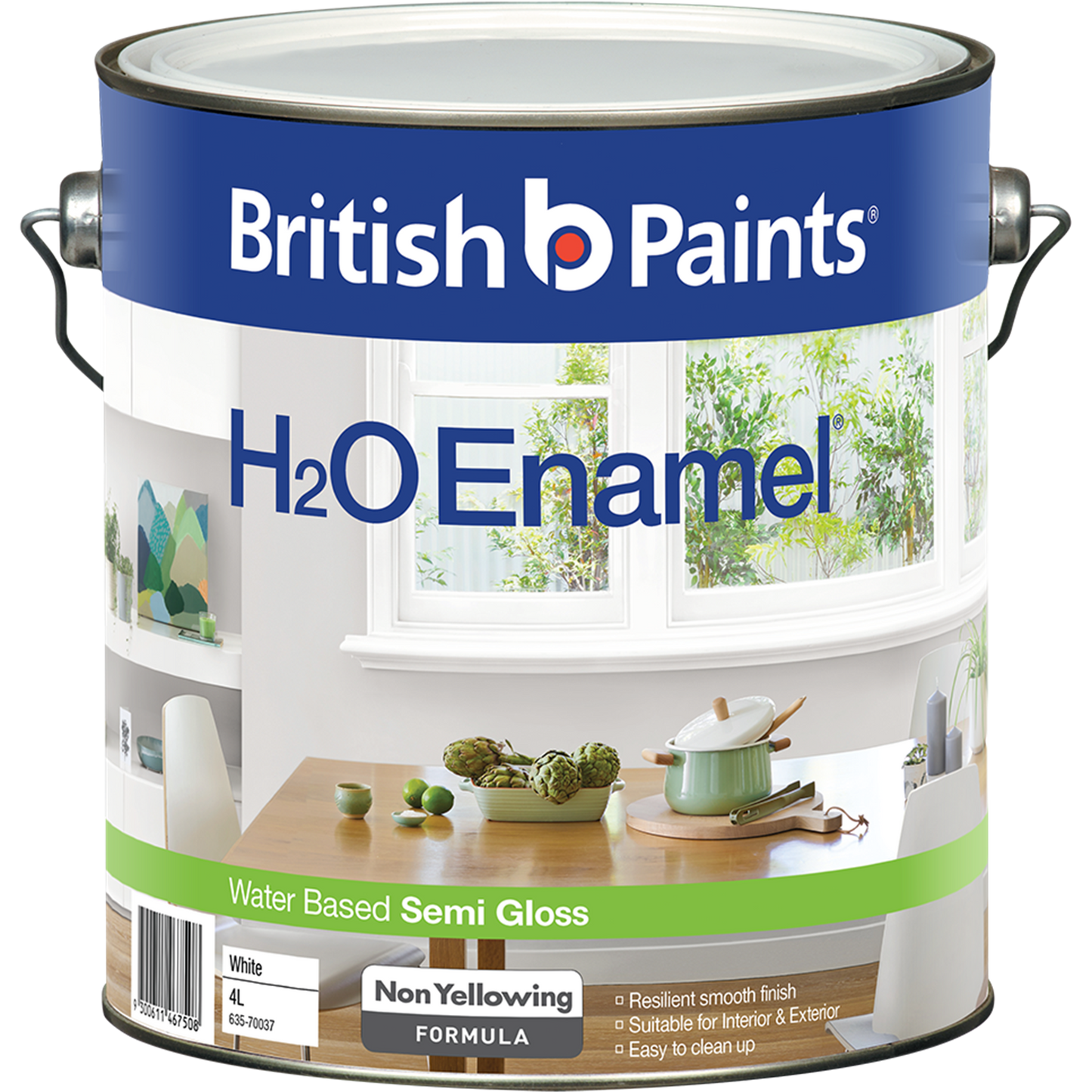 British Paints Semi Gloss Enamel Paint - 4L