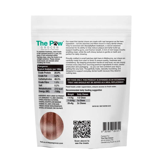 The Paw Grocer Kangaroo Dental Chews Dog Treats - 7 Pack