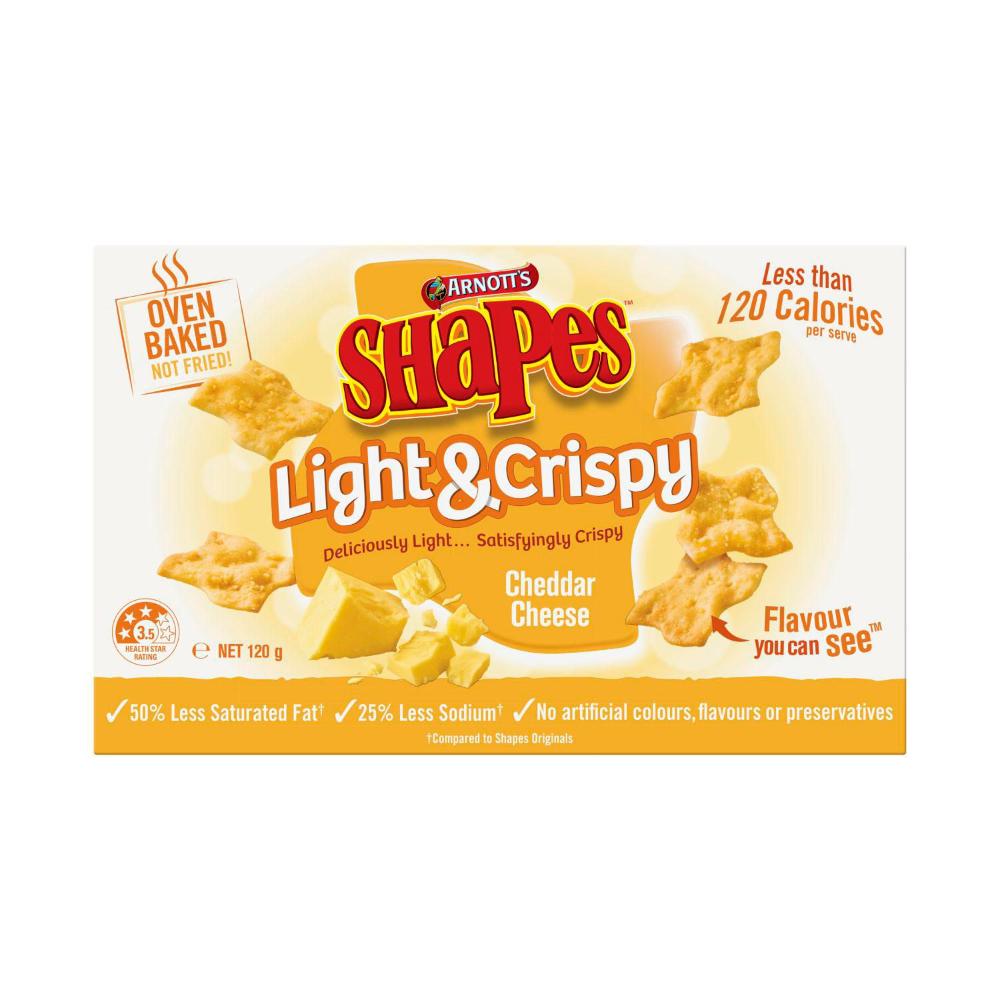 Arnotts Shapes Light & Crispy Cheddar Cheese - 120g