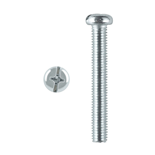 Pinnacle Zinc Plated Round Head Bolts & Nuts M8 x 80mm 2 Pack