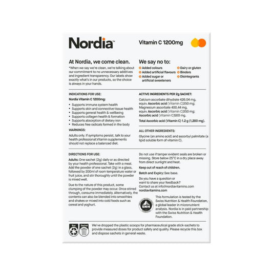 Nordia Vitamin C 1200mg Powder Sachets - 28 Pack