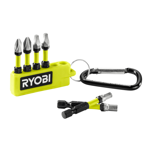 Ryobi Mixed Diamond Grit Impact Driving Bit Set 50mm PH2 SQ2 HEX5 6 Piece