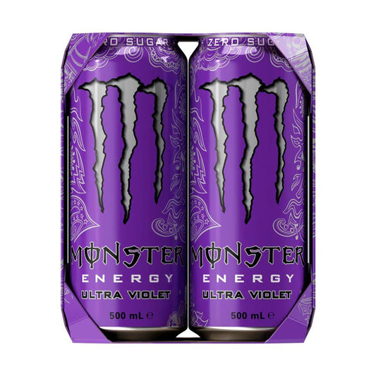 Monster Energy Drink Cans Ultra Violet 500ml x 4 Pack