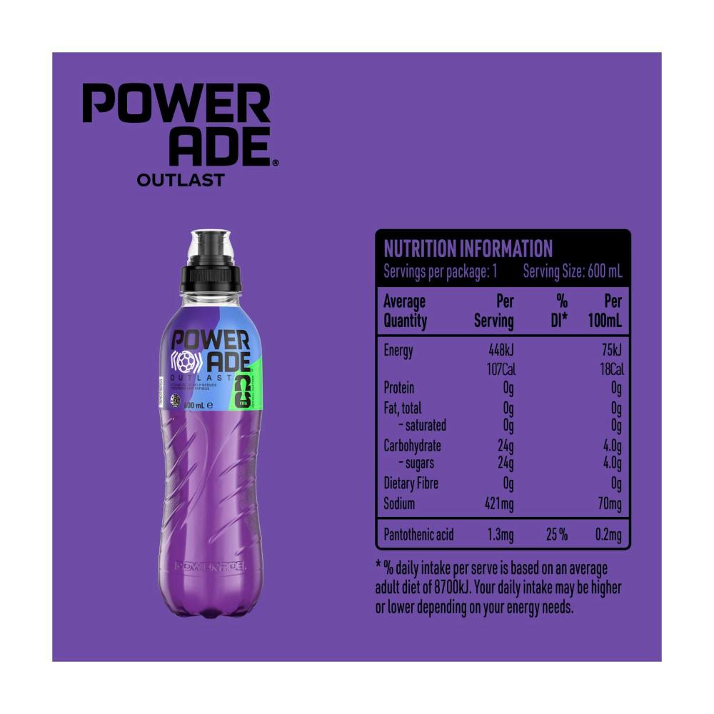 Powerade Sports Drink Sipper Cap Fifa Outlast - 600mL