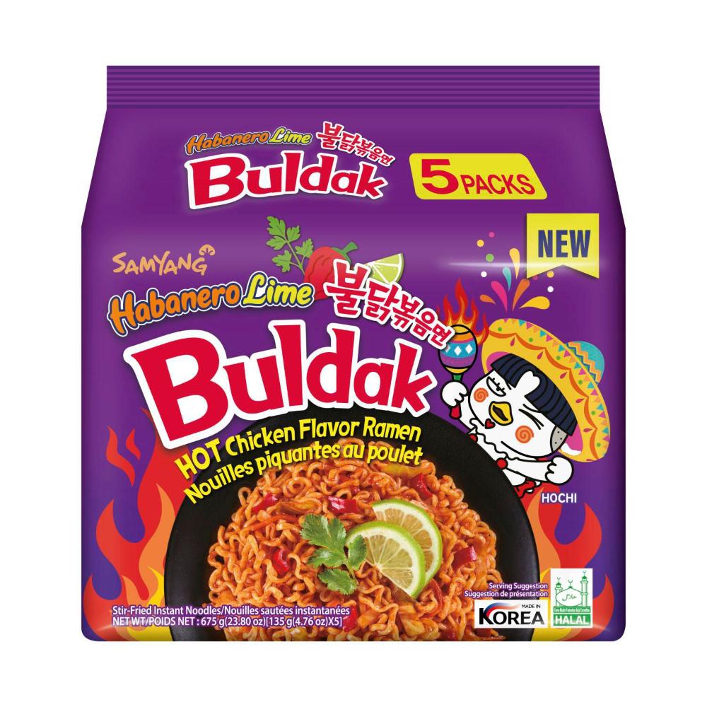 Samyang Buldak Hot Ramen Chicken Habanero & Lime 5 Pack - 675g