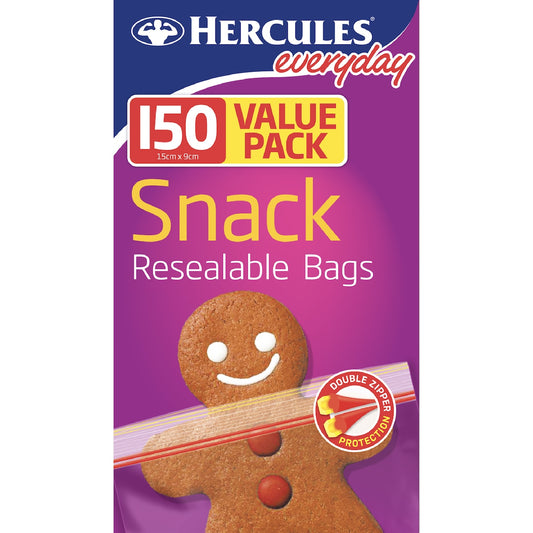 Hercules Everyday Snack Resealable Bags 150 Pack
