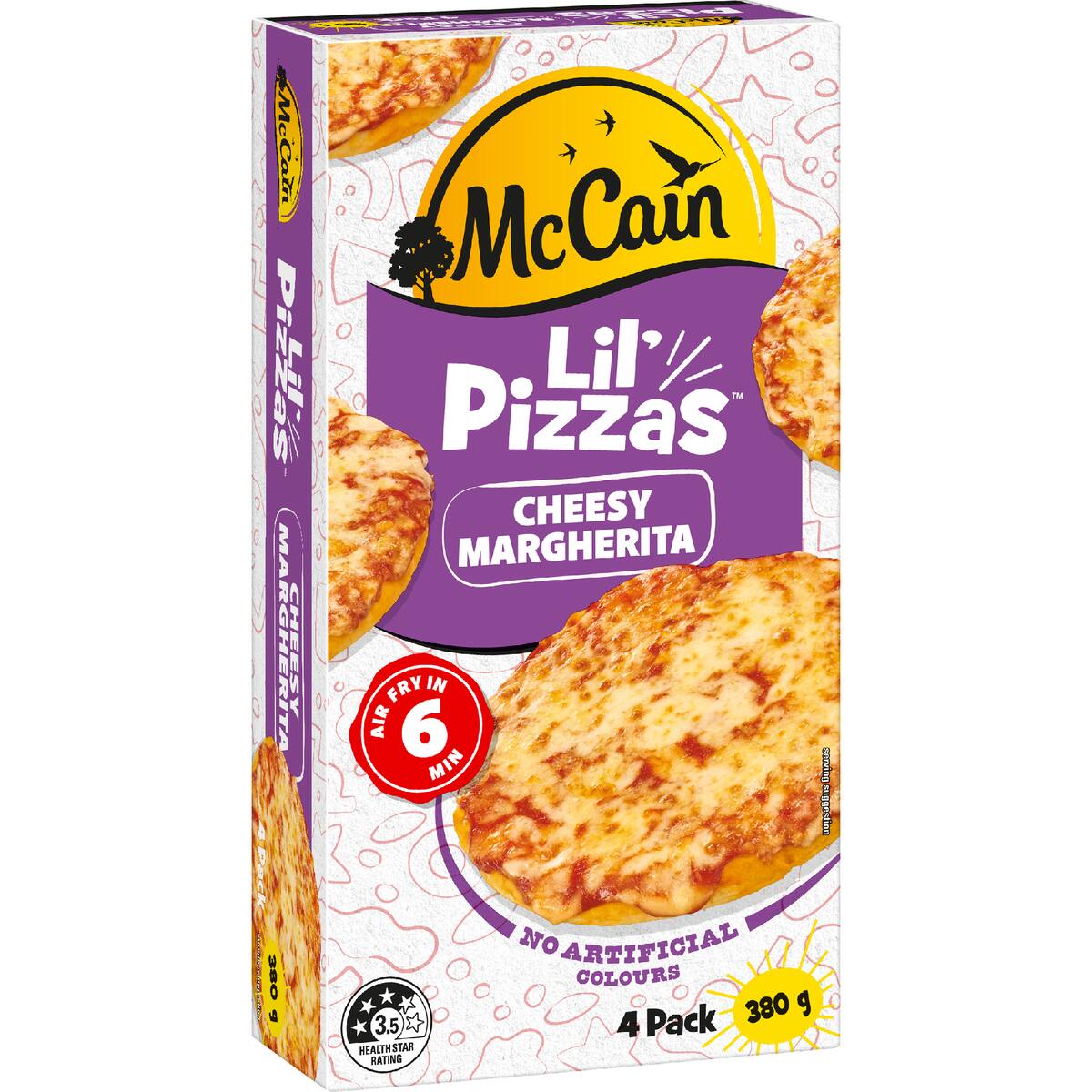 Mccain Lil Pizzas Snacks Cheesy Margherita 4 Pack