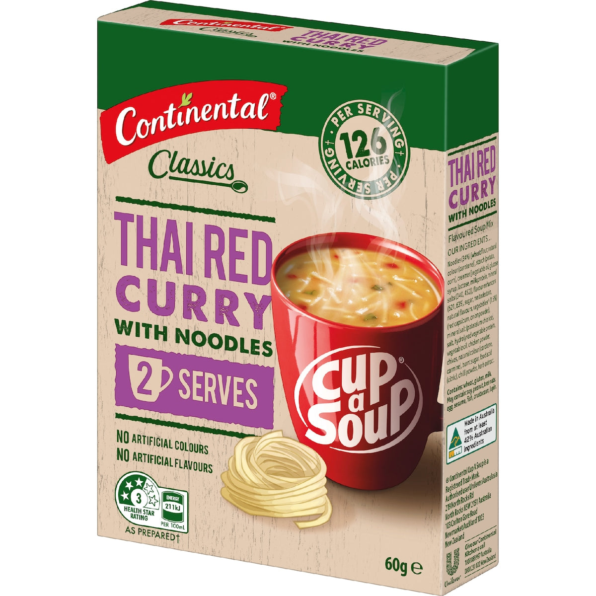 Continental Cup A Soup Asian Thai Red Curry 30g X 2 Pack