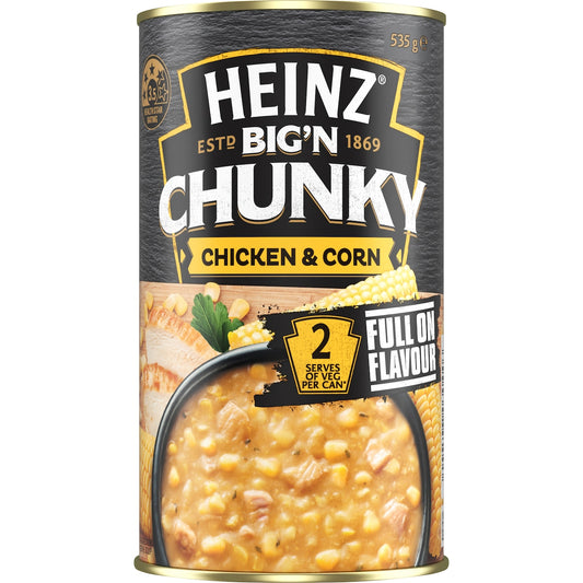 Heinz Big N Chunky Chicken & Corn Soup Tinned Ready Meals 535g