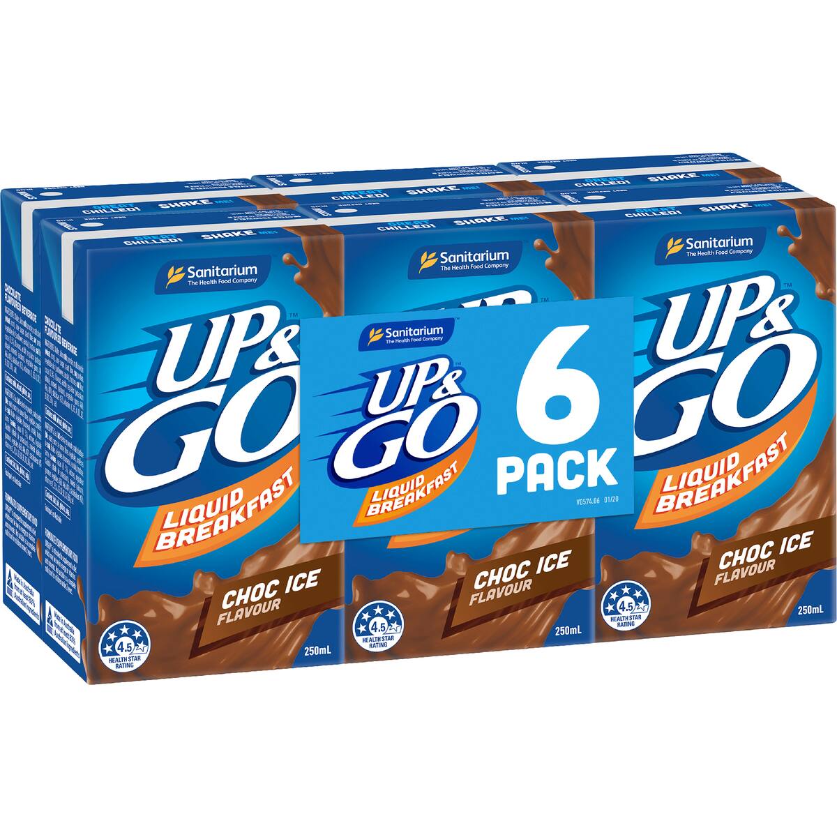 Up&go Liquid Breakfast Choc Ice 250ml X 6 Pack