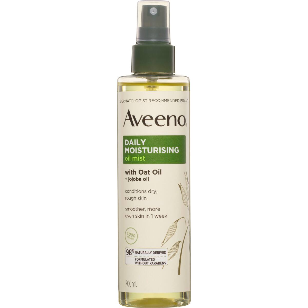 Aveeno Daily Moisturising Body Oil Mist Dry Rough Sensitive Skin 200ml