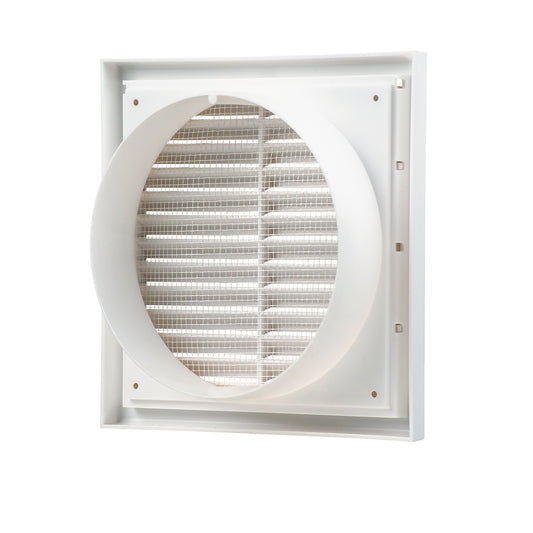Blauberg White Square Fixed Grille - 150mm