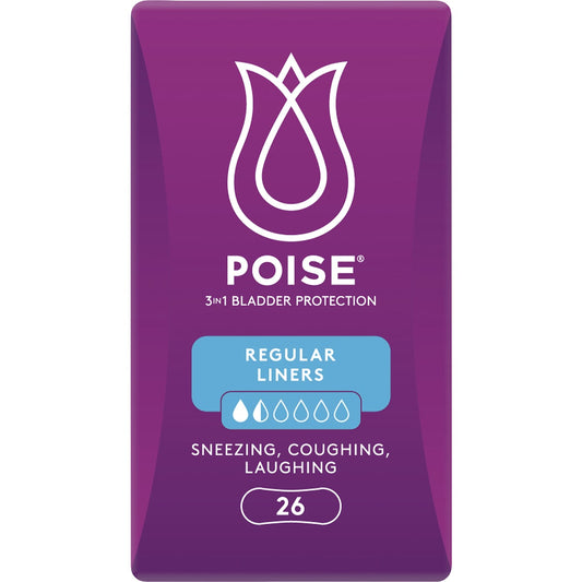 Poise Incontinence Liners Regular 26 Pack