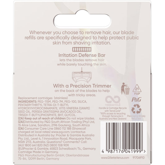 Gillette Venus For Pubic Hair & Skin Razor Blades 3 Pack