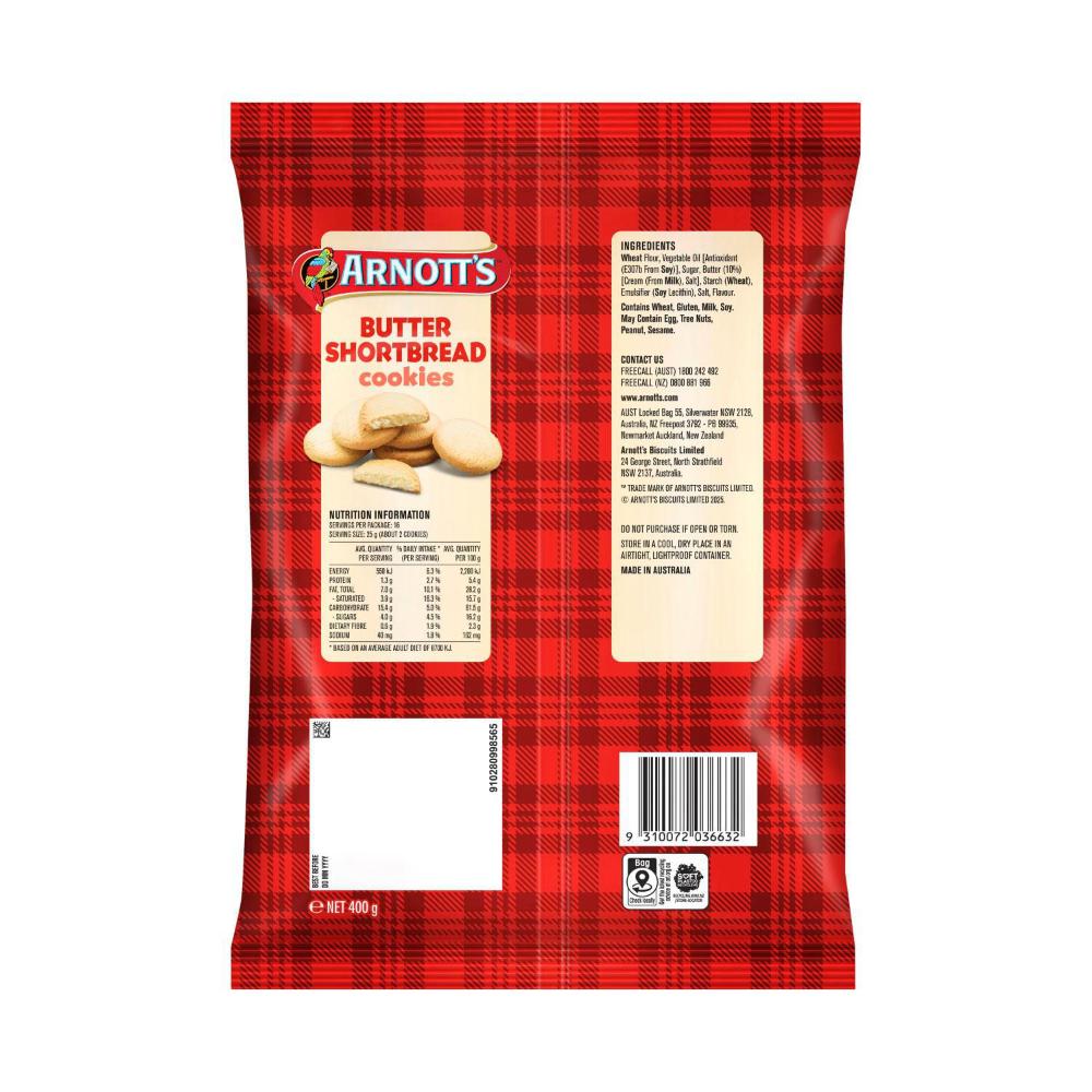 Arnott's Value Cookies Butter Shortbread - 400g