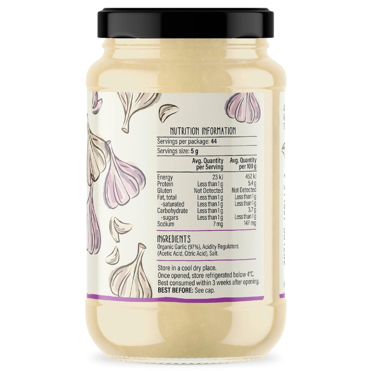 Jensens Organic Crushed Garlic 220g