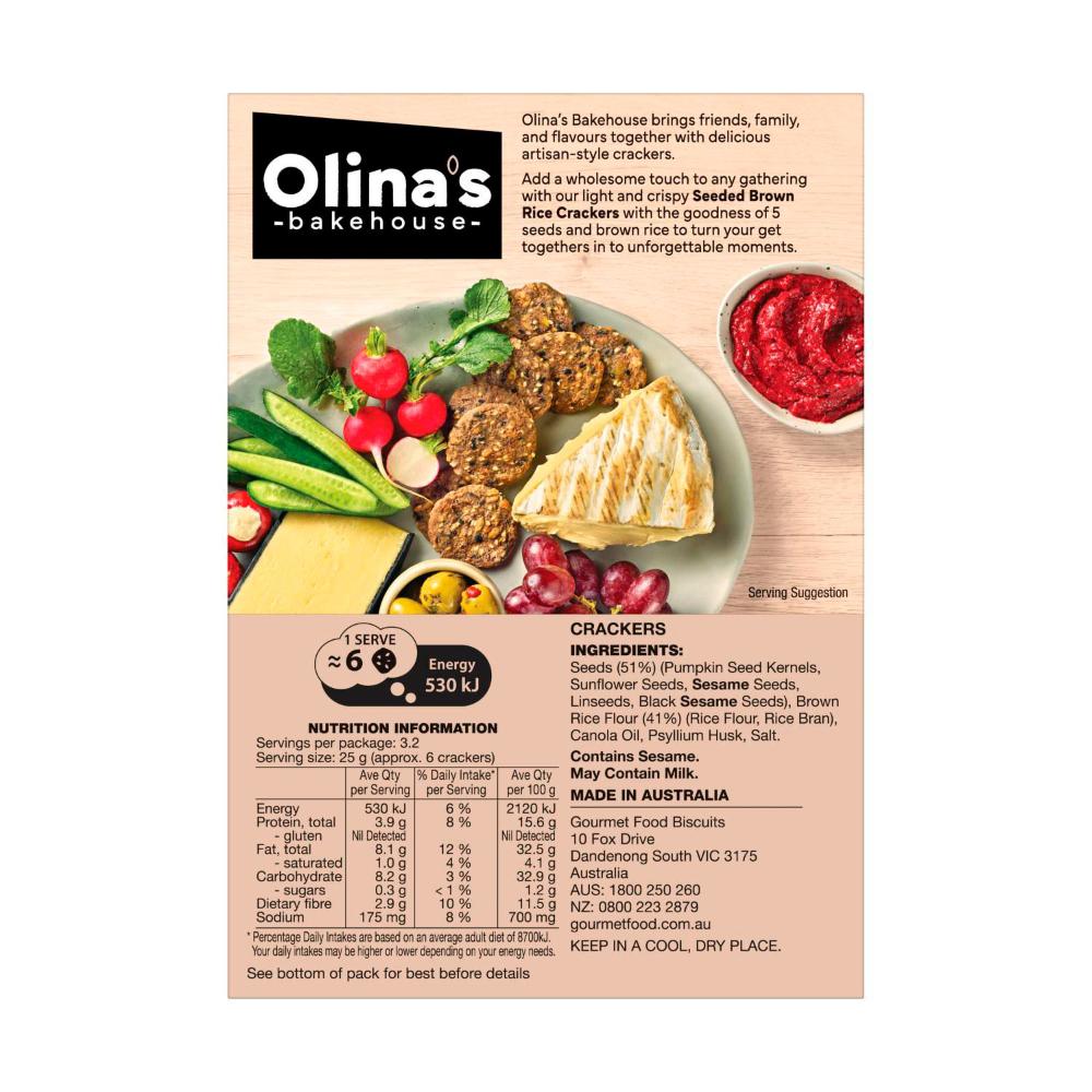 Olina's Brown Rice Crackers Sea Salt - 80g