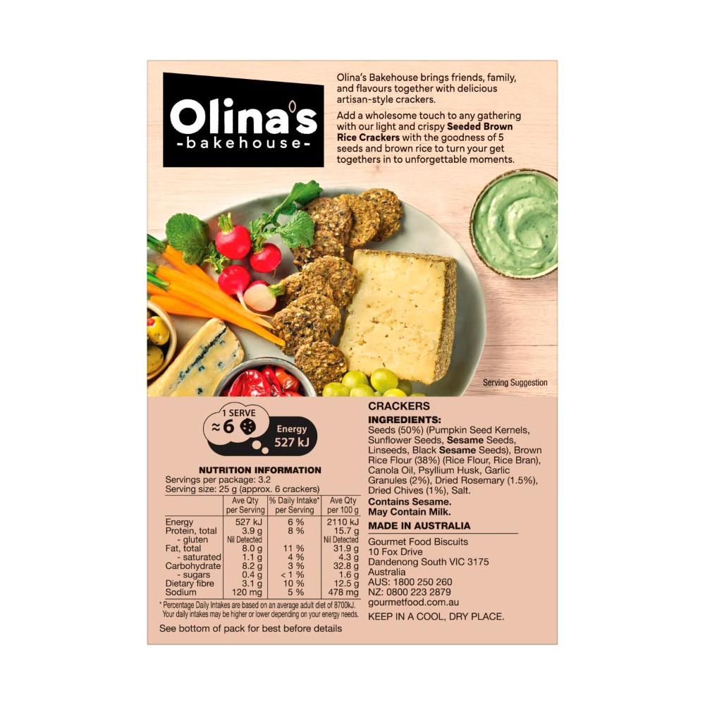 Olina's Brown Rice Crackers Mixed Herb - 80g