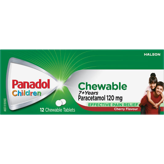 Panadol Children 7+ Years Chewable Tablet Pain Relief 12 Pack