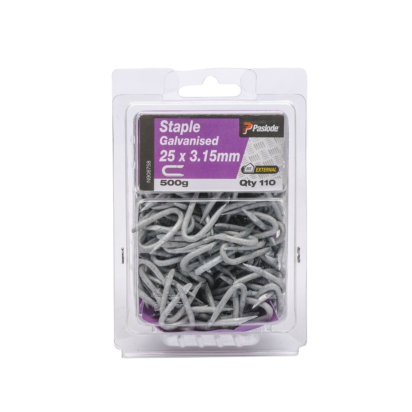 Paslode Galvanised Staple Nail - 25 x 3.15mm - 110 Pack
