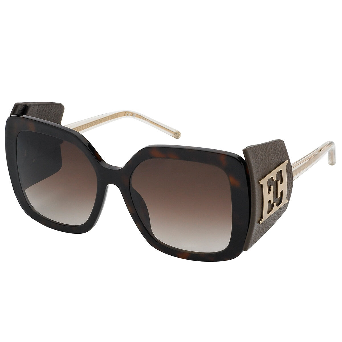 Escada SESD88V Women's Sunglasses Shiny Dark Havana