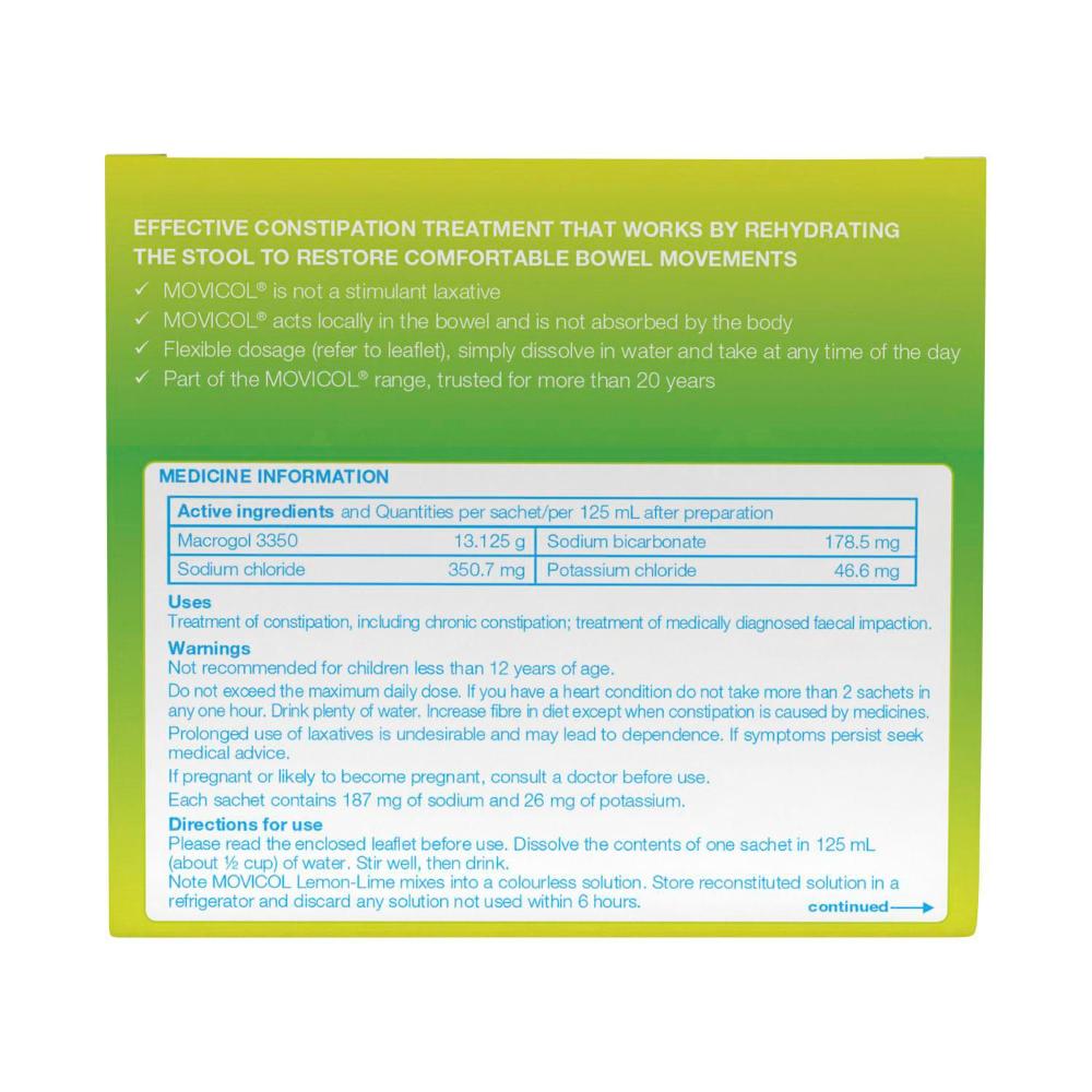 Movicol Lemon Lime Sachets - 30 pack