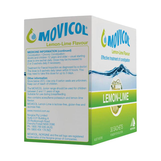 Movicol Lemon Lime Sachets - 30 pack