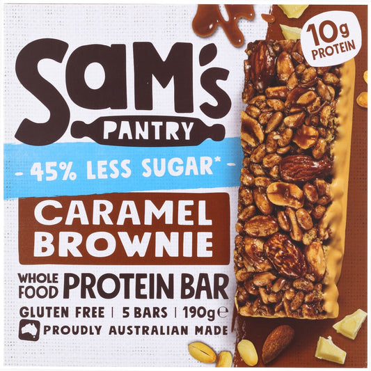 Sams Pantry Caramel Brownie Low Sugar Protein Bars 5 Pack