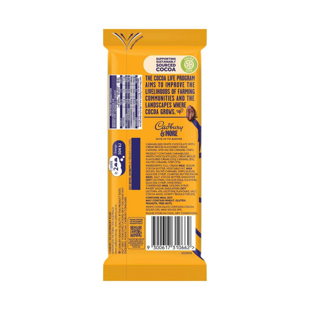 Cadbury & More Block Chocolate Creme Brulee - 195g