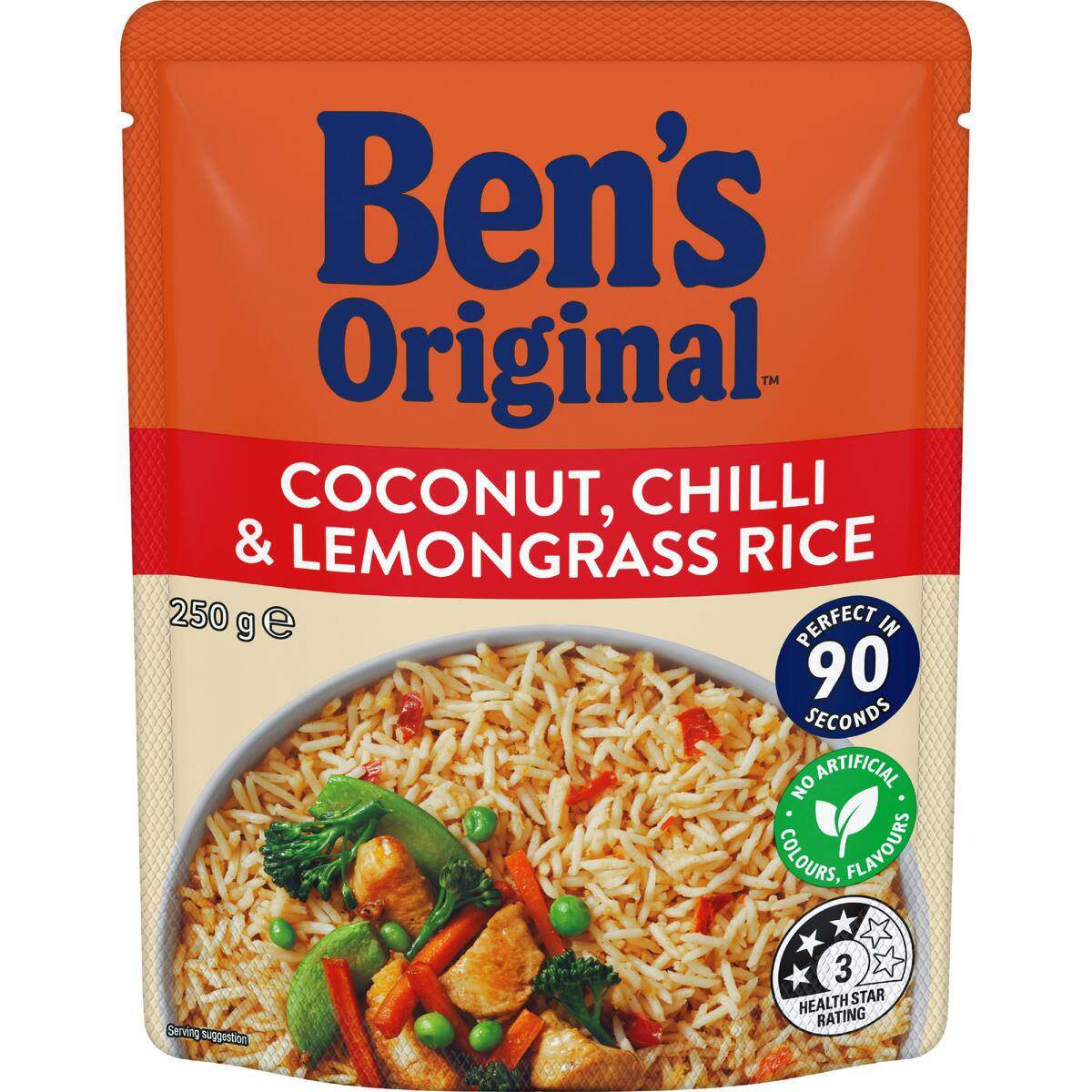 Ben's Original Coconut Chilli & Lemongrass Microwave Rice Pouch 250g