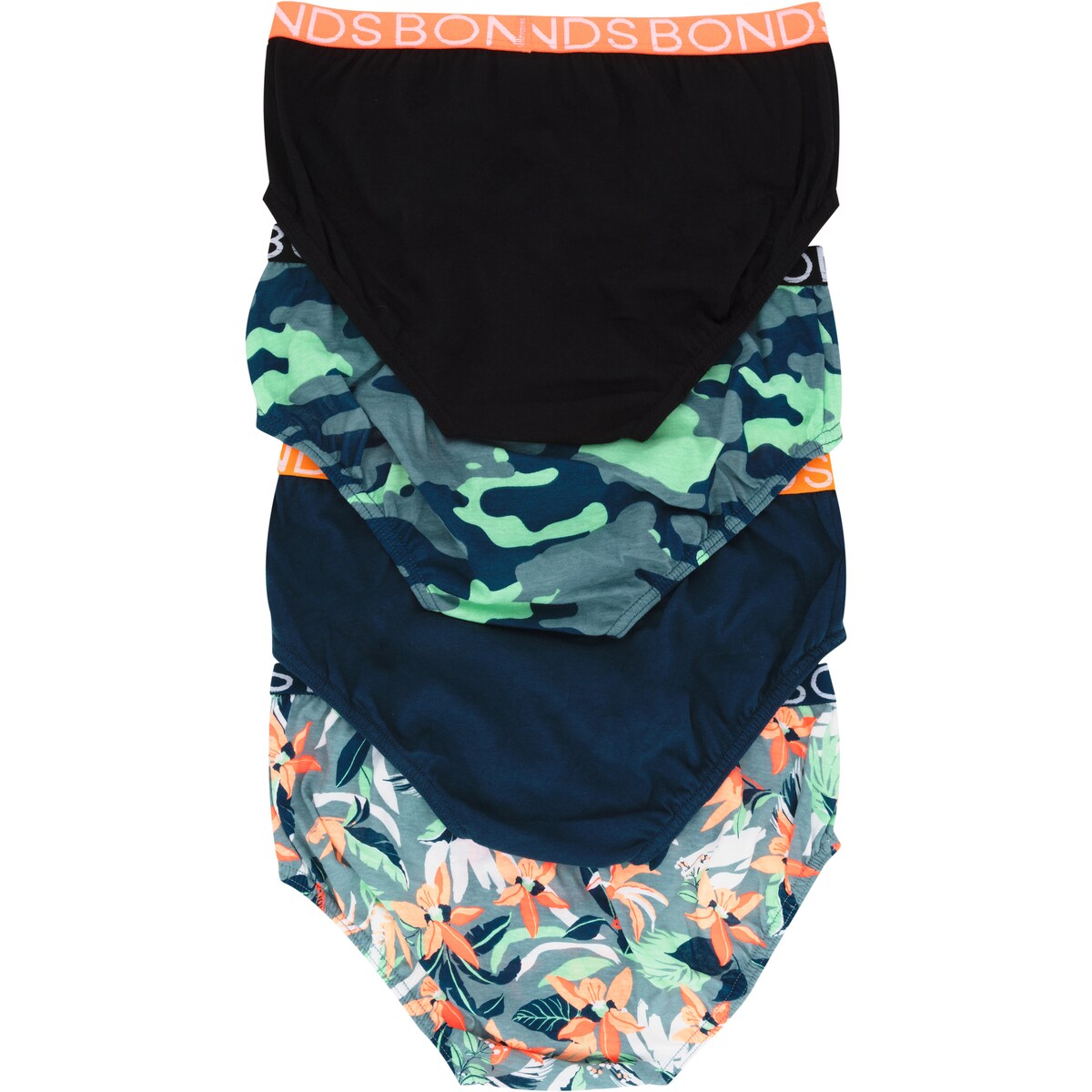 Bonds Boys Briefs Size 12-14 Or 14-16 Assorted 4 Pack